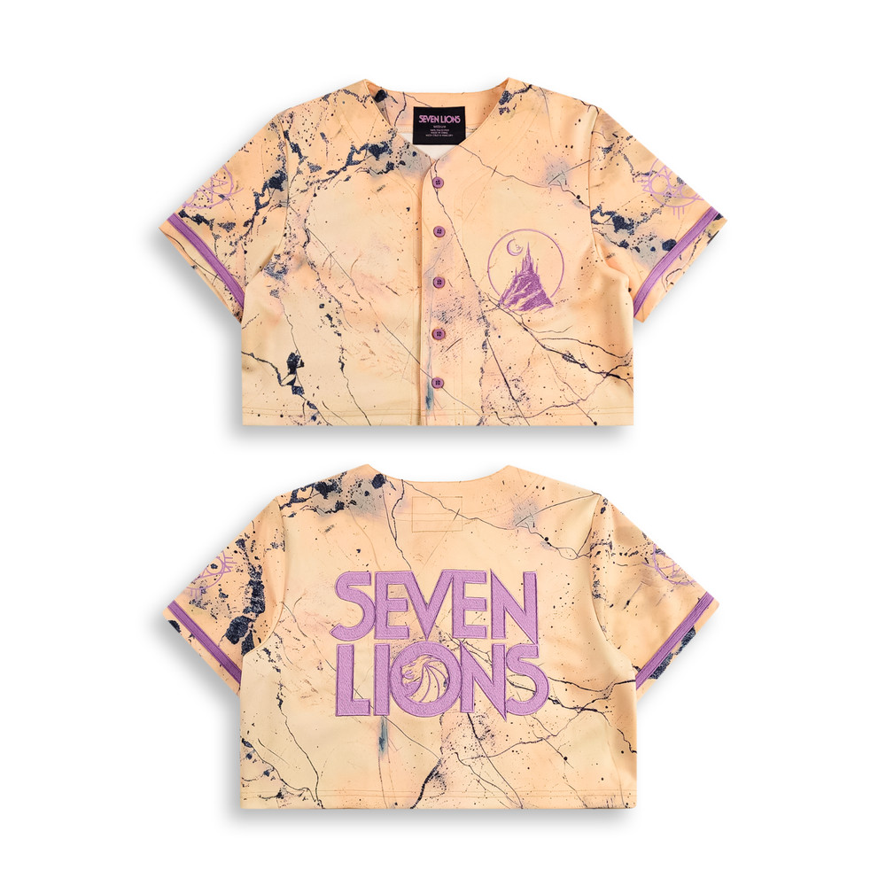 SEVEN LIONS - MARBLE & MYST CROP JERSEY EDM Rave Baseball Jersey size Small