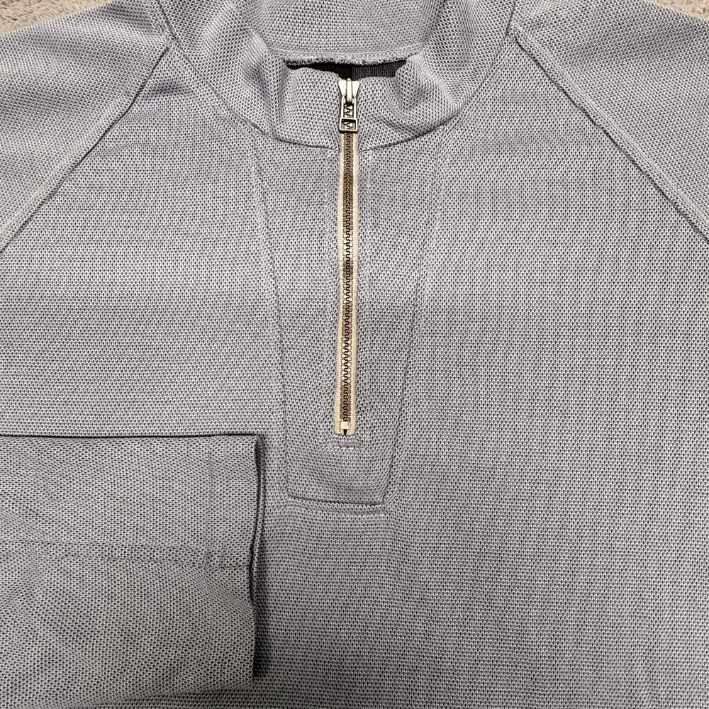 Mountain Hardwear Polartec Pullover Mens L Gray Long Sleeve 1/4 Zip Mock Neck