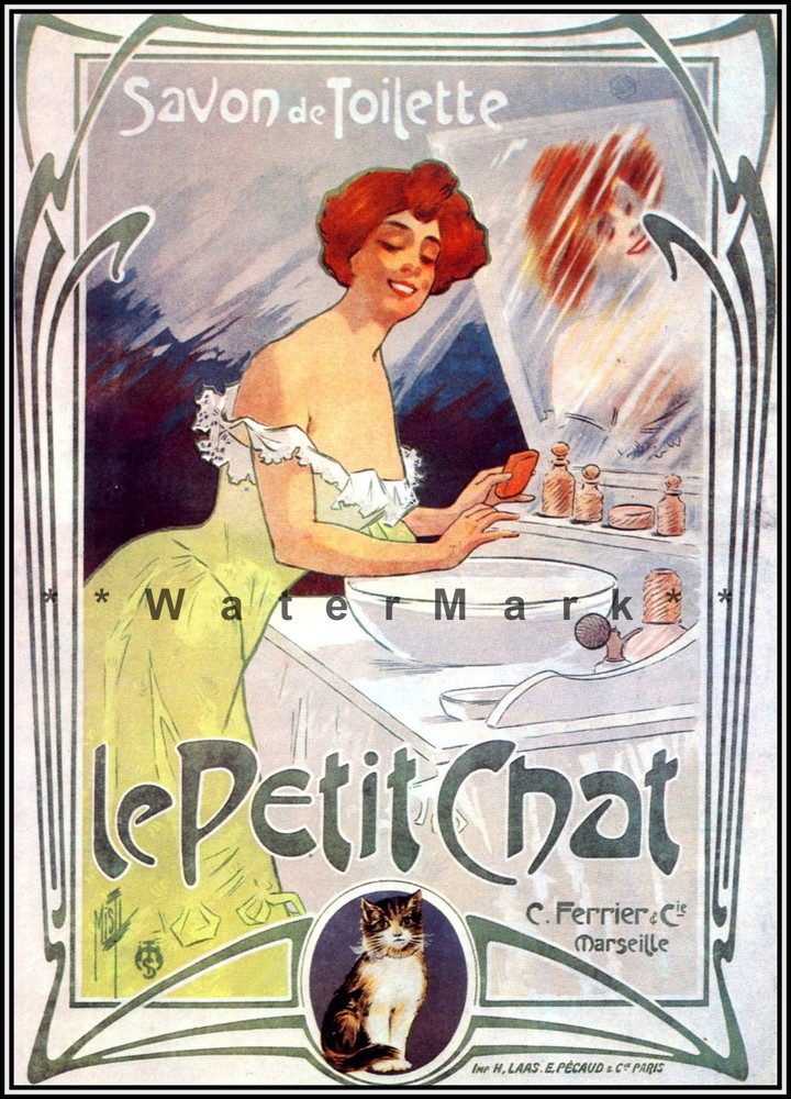 Le Petit Chat 1899 French Savon De Toilette Vintage Poster Print Retro Style Art
