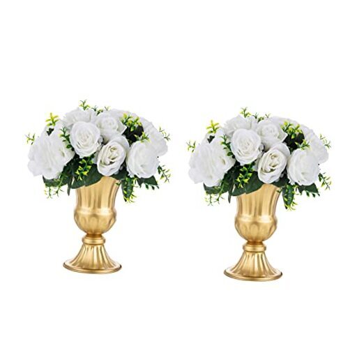Vases for Centerpieces Wedding - 2 Pcs 9in Height 9 inches H - 2 PCS Gold