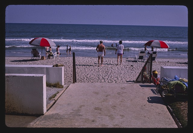 Photo:Myrtle Beach South Carolina 1970s Captain's Quarters Beach Scene