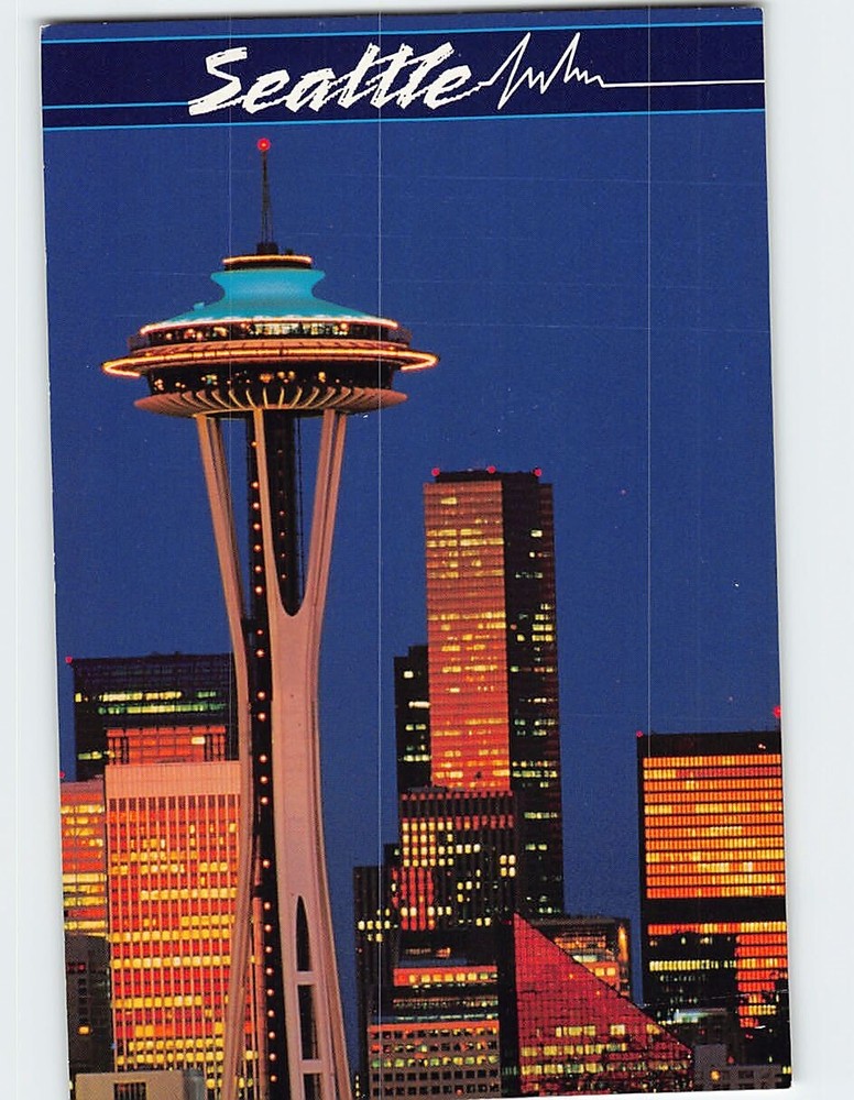 Postcard City Skyline Seattle Washington USA