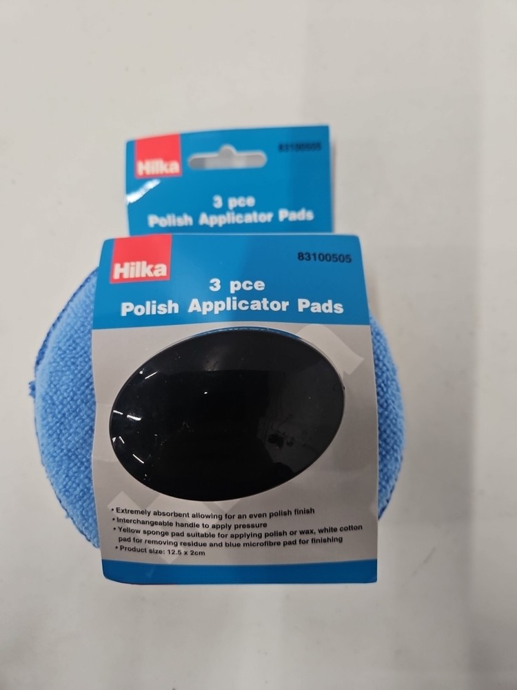 3 Piece Car Wax Polish Applicator Pads With Handle Foam/Cotton/Microfibre Pad