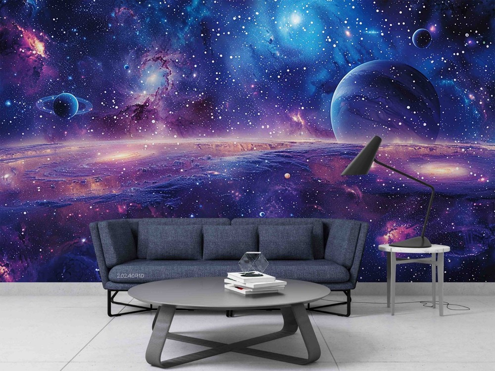 3D Space Planets Galaxy Illustration Wall Murals Wallpaper Murals Wall Sticker