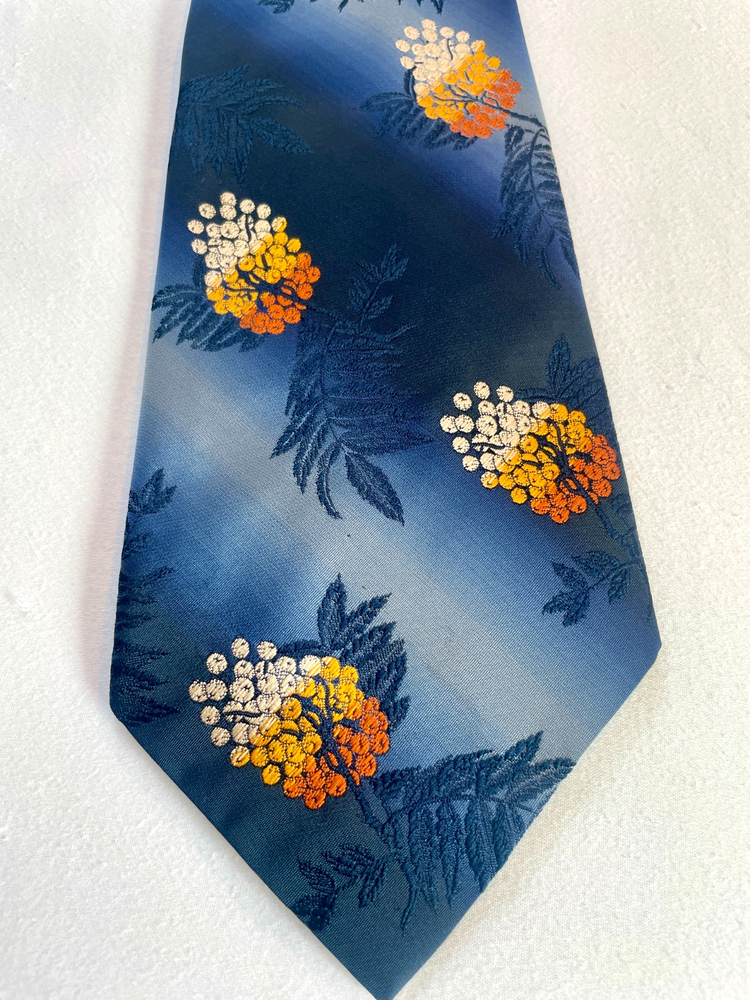 Retro Vintage Floral HARRODS SPECIAL label Tie Art Deco 4.5in Wide Textured RARE