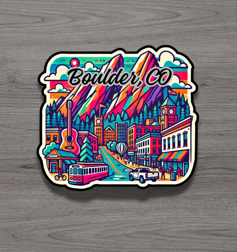 Boulder Colorado Fridge Magnet or Laptop Sticker
