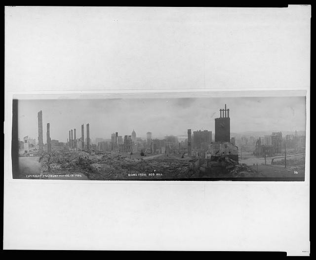 Ruins from Nob Hill,c1906,San Fransisco,CA,after earthquake & fire,California