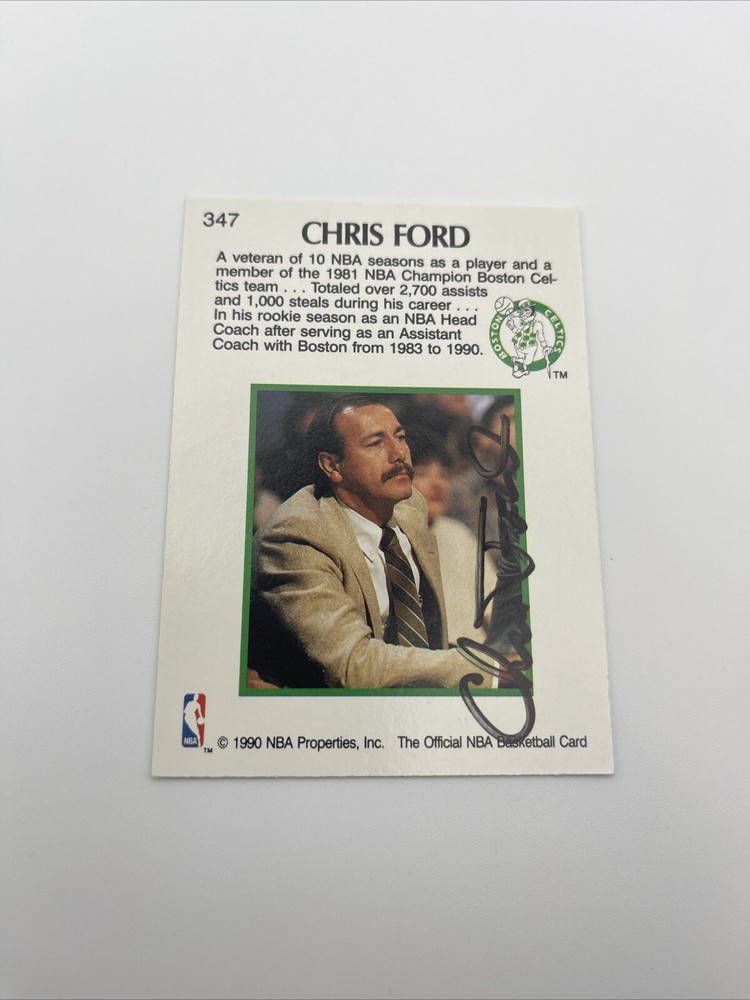 1990-91 NBA Hoops Chris Ford Autographed Basketball Card #347