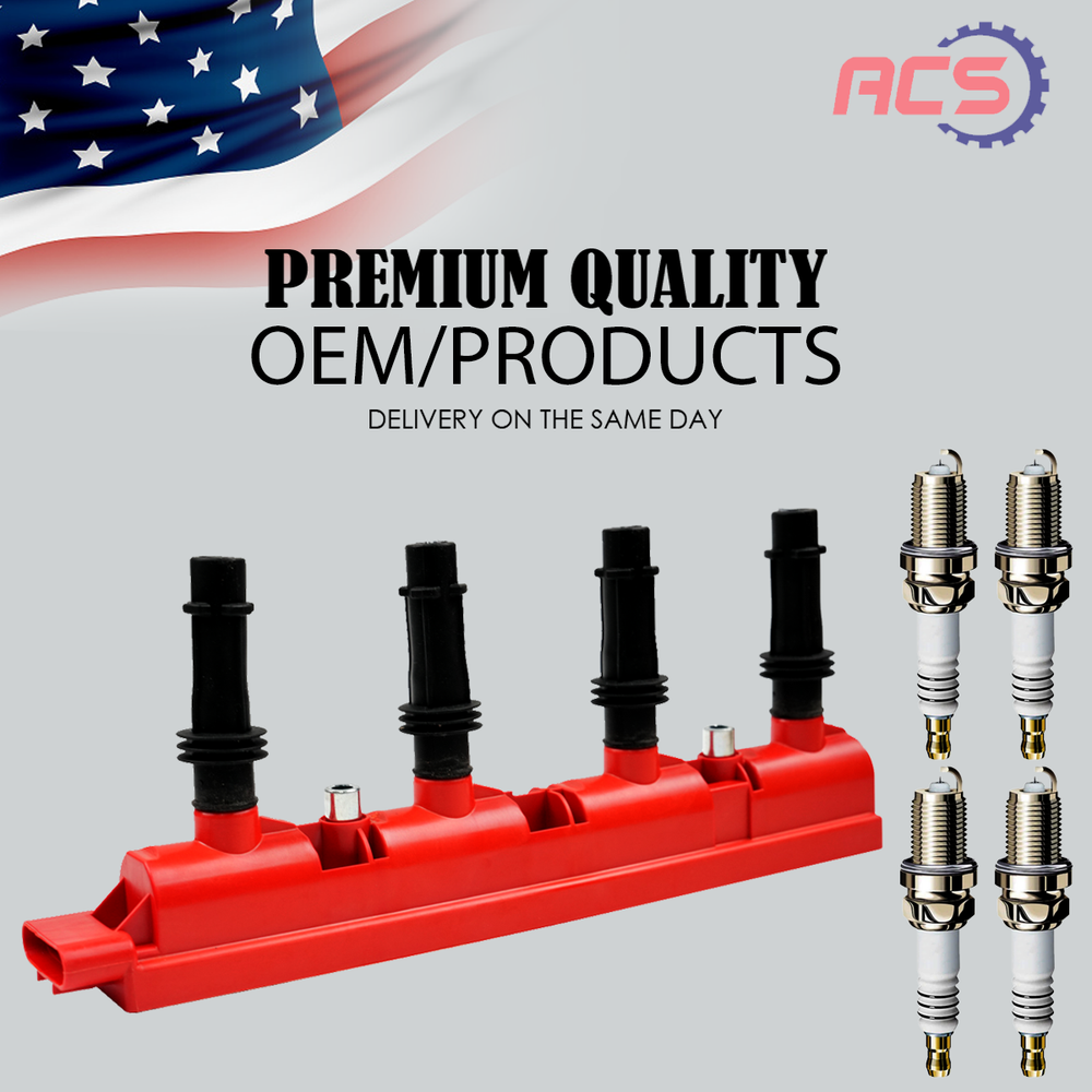 High Performance OEM Ignition Coil & Iridium Spark Plugs for Chevy Buick UF669