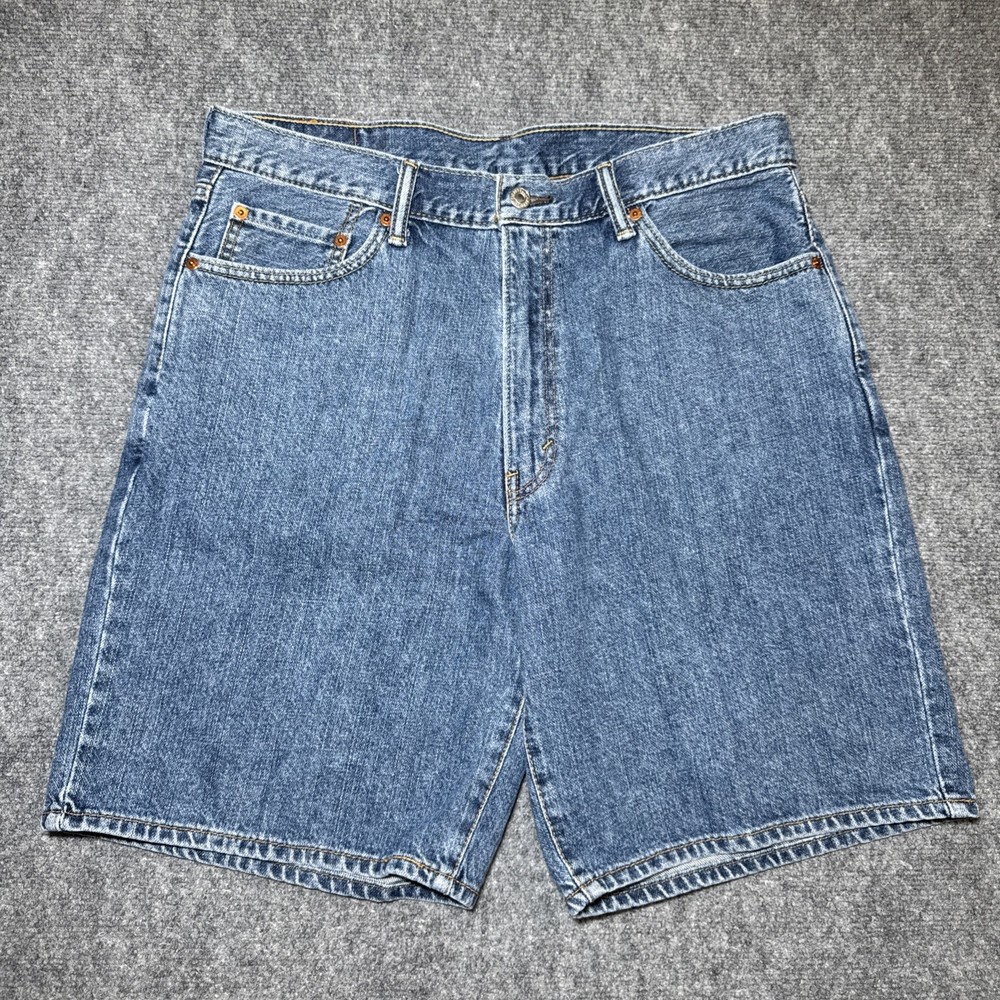 VTG Levis 550 Shorts Blue Dark Wash Denim Relaxed Fit Skate Y2K Mens Size 36