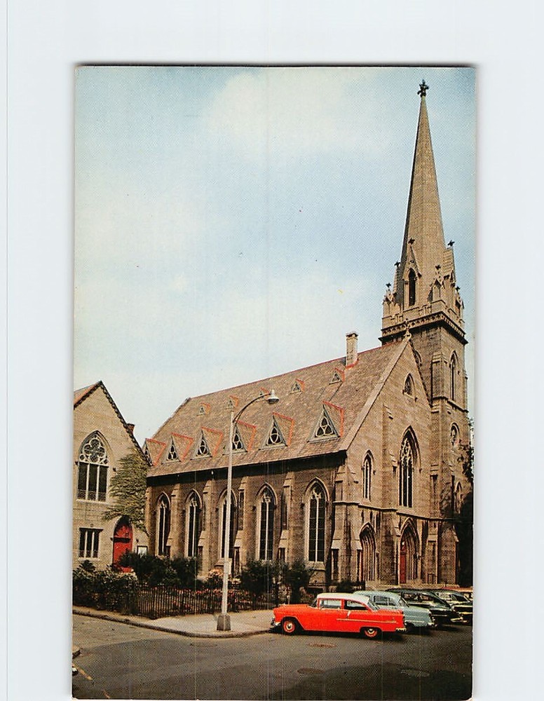 Postcard Fifth Avenue State Street Church Methodist Troy New York USA