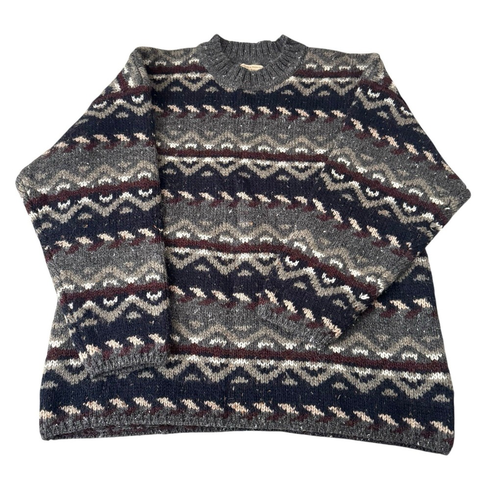 Abercrombie & Fitch The Big Sweater Mens Large Nordic Fair Isle Wool Vintage