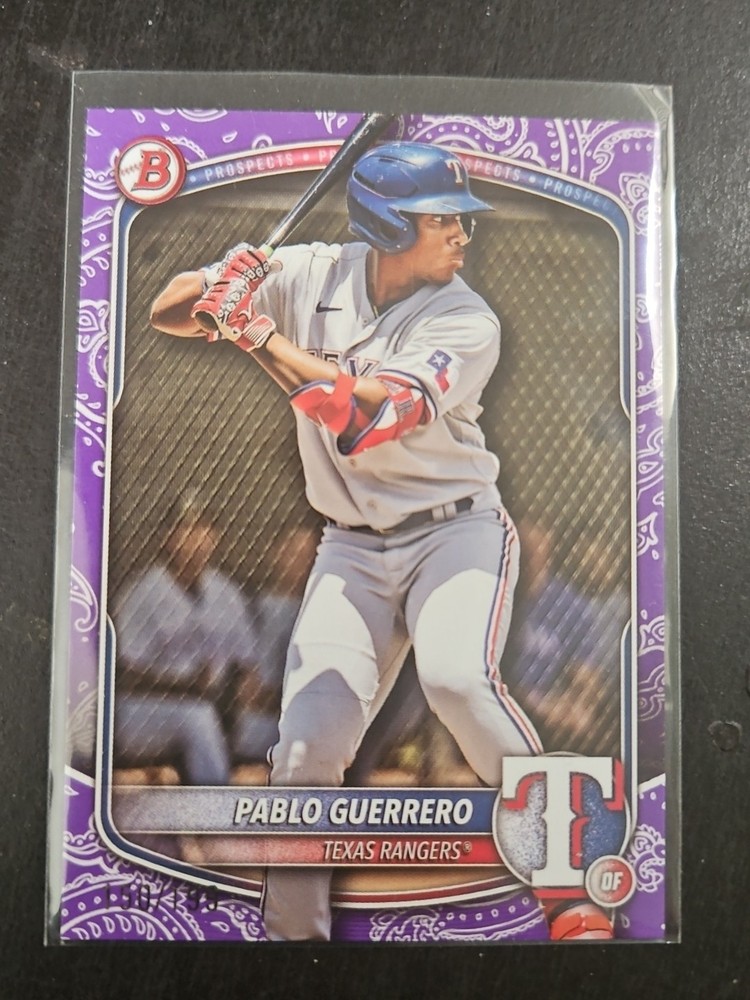 2025 Bowman #BP-144 Pablo Guerrero Prospects Purple Pattern Border /199 Rangers