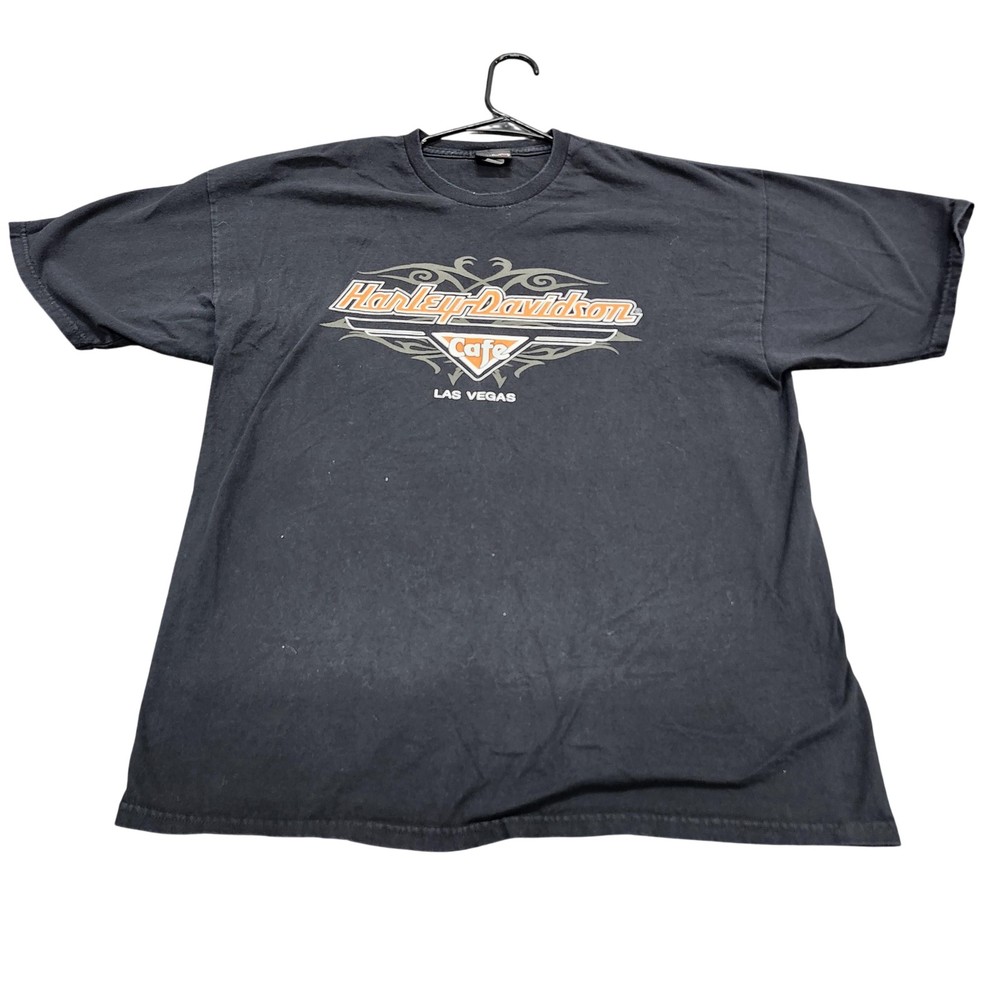 Harley-Davidson Shirt Mens XL Black Cafe Las Vegas Graphic Tee Biker Motorcycle