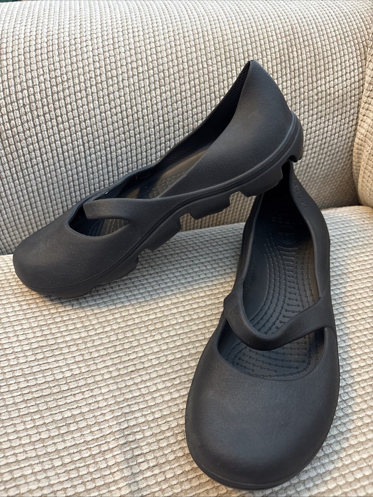 Crocs Black Ballet Flat Mary Jane Slip On Shoes Women’s US Size: 7 EXCELLENT