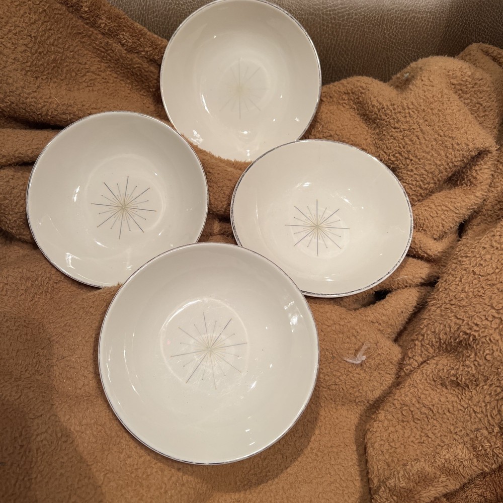 Vintage 1950s Atomic Star Mid Century Modern Homer Laughlin Dessert Bowls .