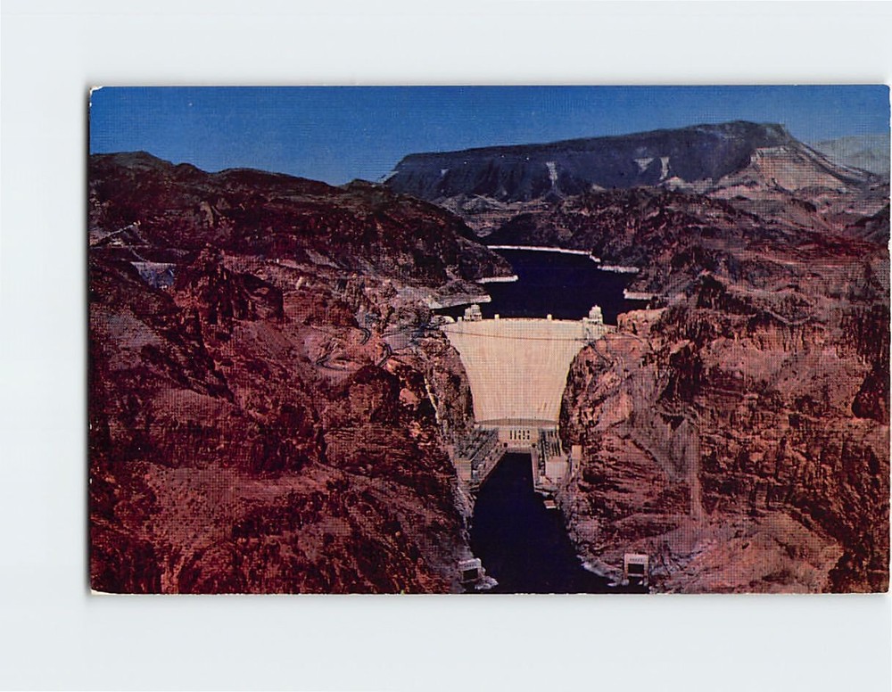 Postcard Boulder Dam Colorado River Nevada-Arizona Boundary USA