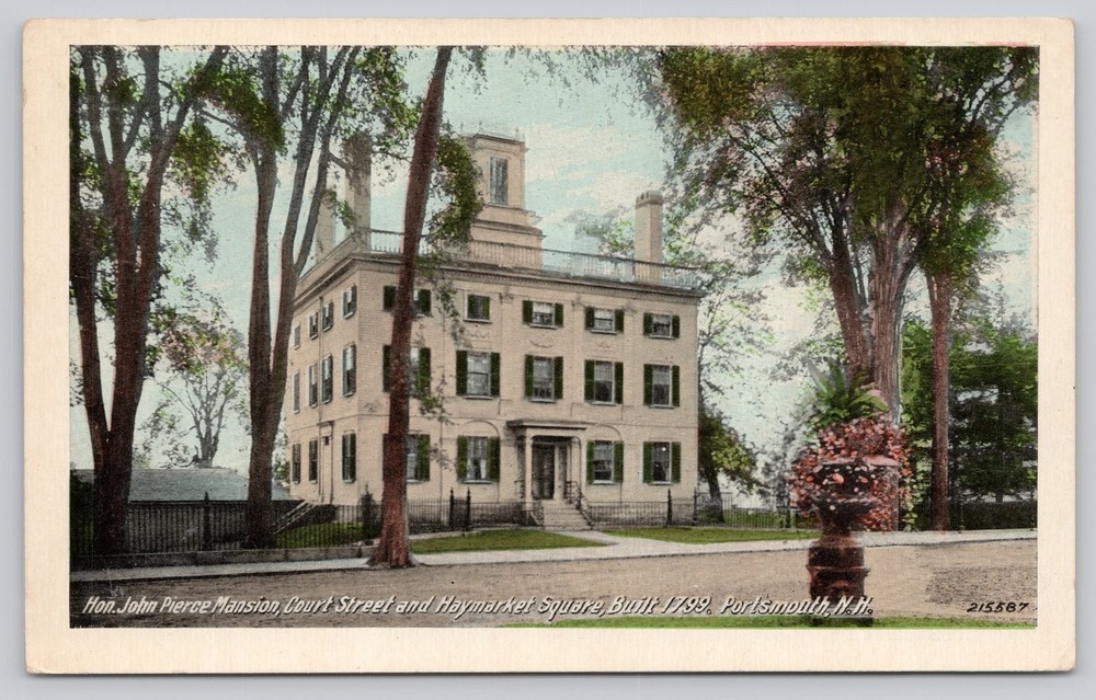 Portsmouth NH John Pierce Mansion 1799 Leighton & Valentine Postcard