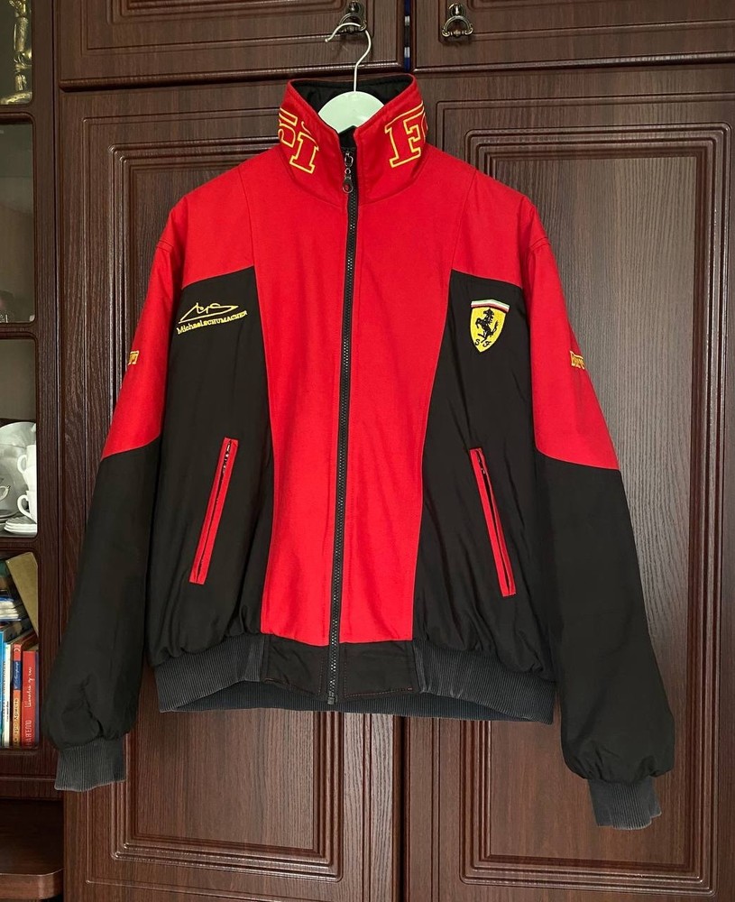 Ferrari Michael Schumacher F1 Racing Jacket Vintage Y2K Size S Mens Black/Red
