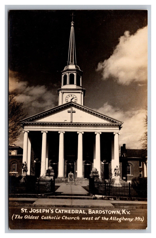 Bardstown KY St. Joseph's Cathedral Catholic Church RPPC Real Photo Postcard