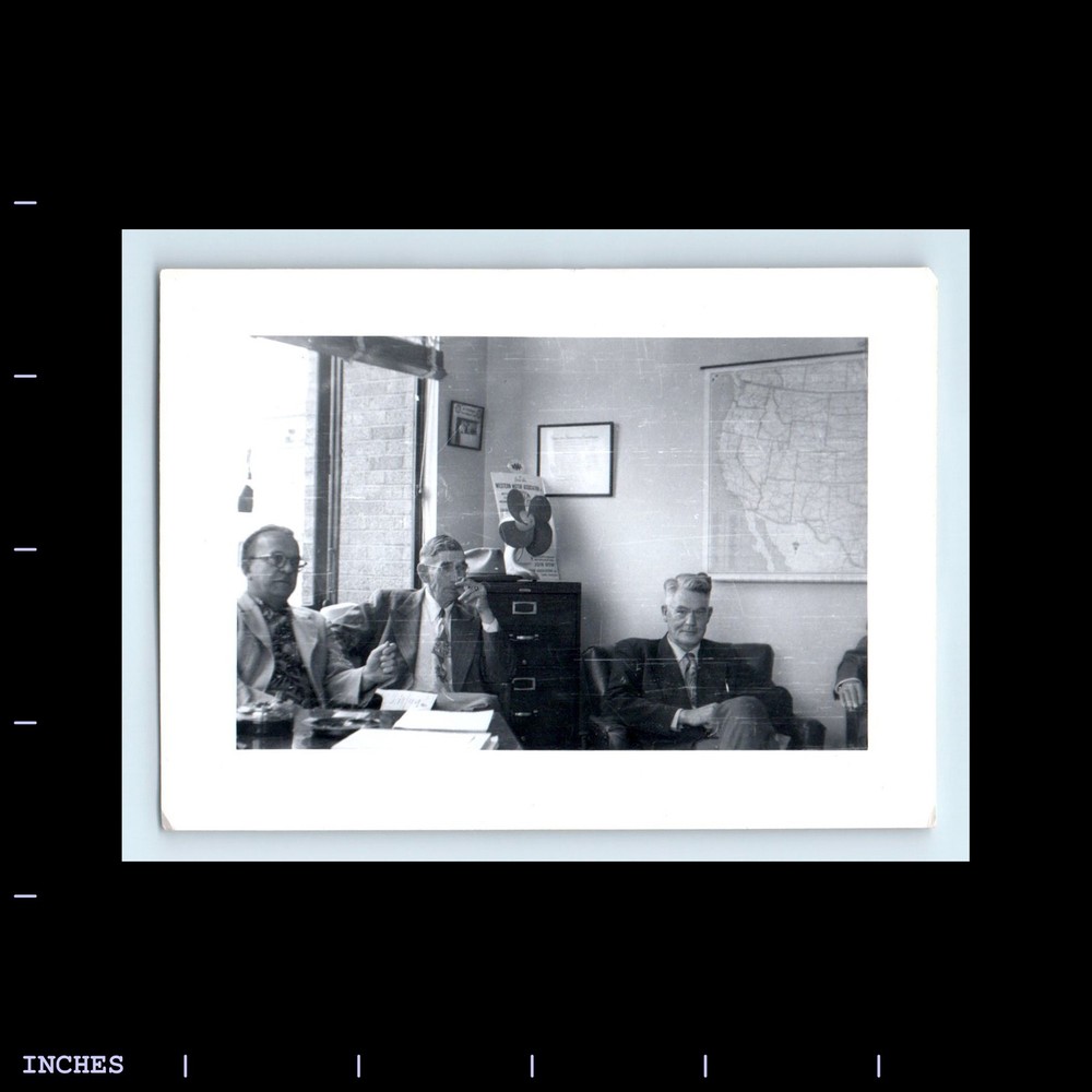 Old Vintage Photo MEN SITTING IN OFFICE 1951