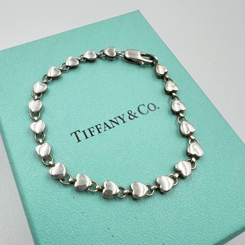 Tiffany 925 Silver Unisex Puff Heart Bracelet New