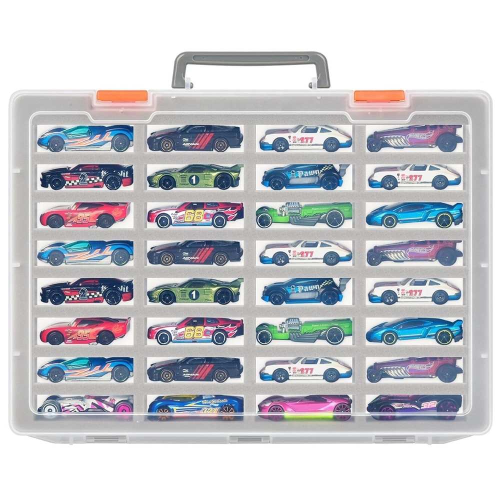 Toy Car Storage Organizer: 32 Foam Slots 1/64 Display Case for Hot Wheels/for...