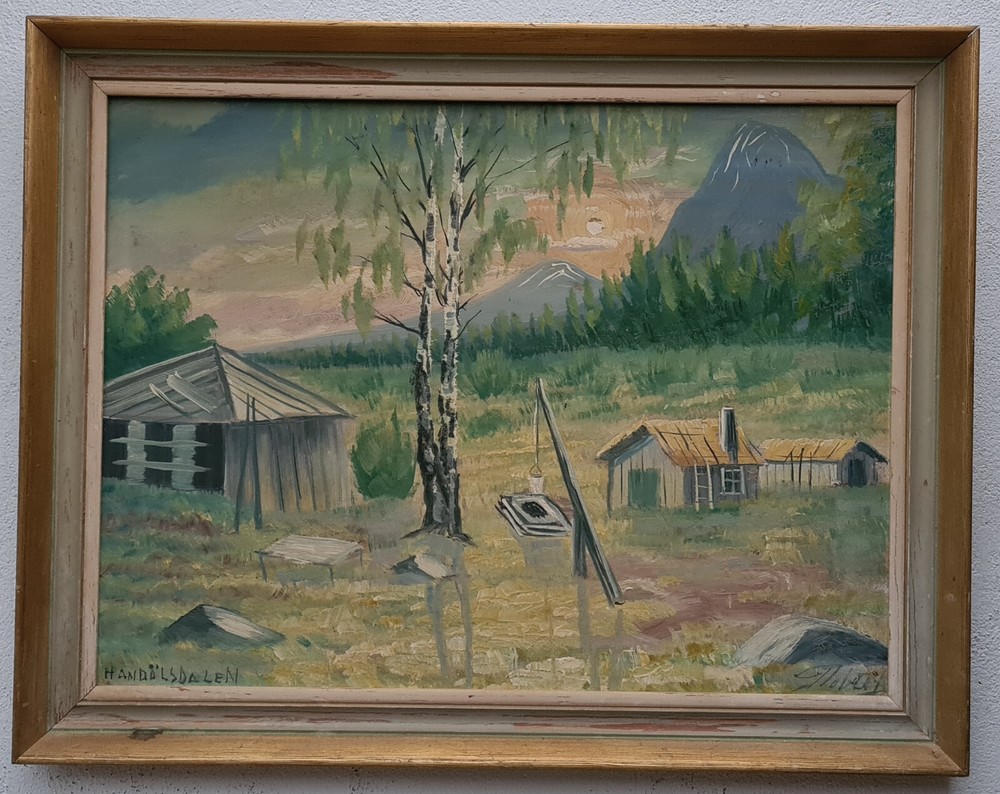 Abstract oil painting painting oil painting masterpiece landscape forest village 414-image