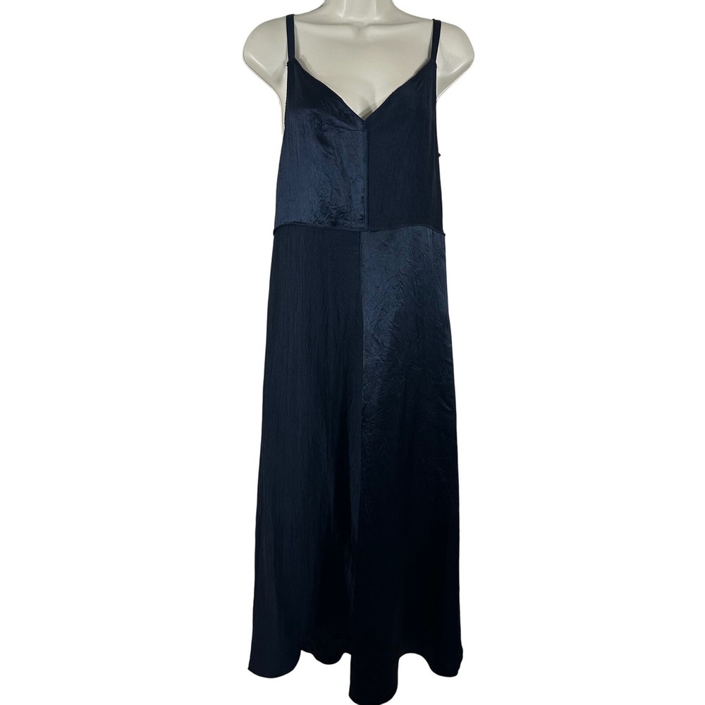ZARA Women's Dress Black Satin Effect Sleeveless Romantic Slip Midi Size XS