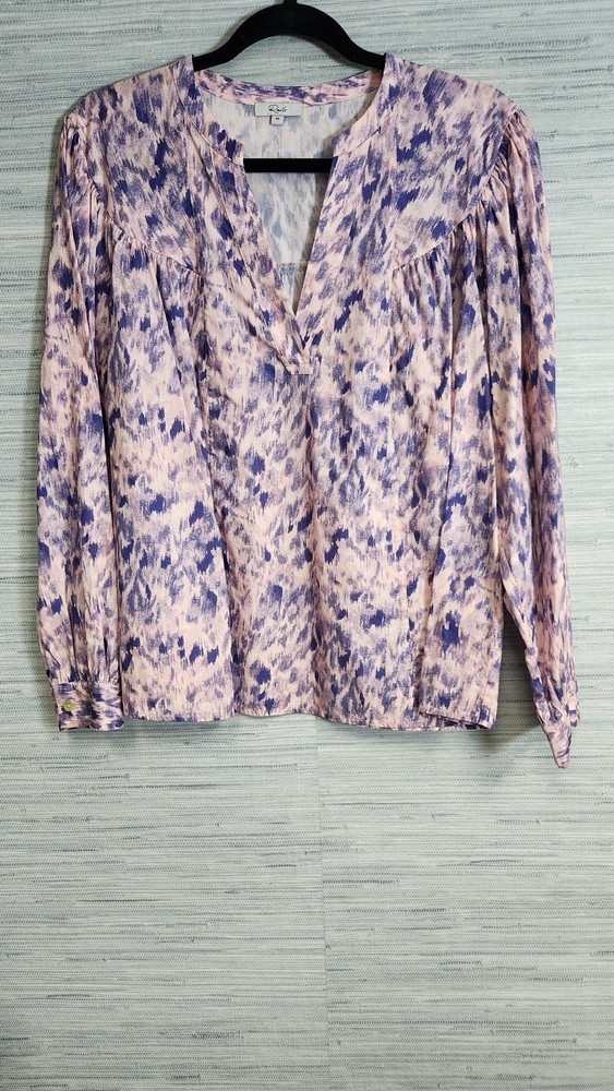 Rails Pink V Neck Blouse Size Medium 0224-219