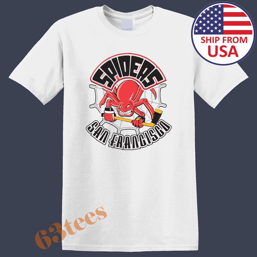 San Francisco Spider Hockey Men's White Size S to 5XL