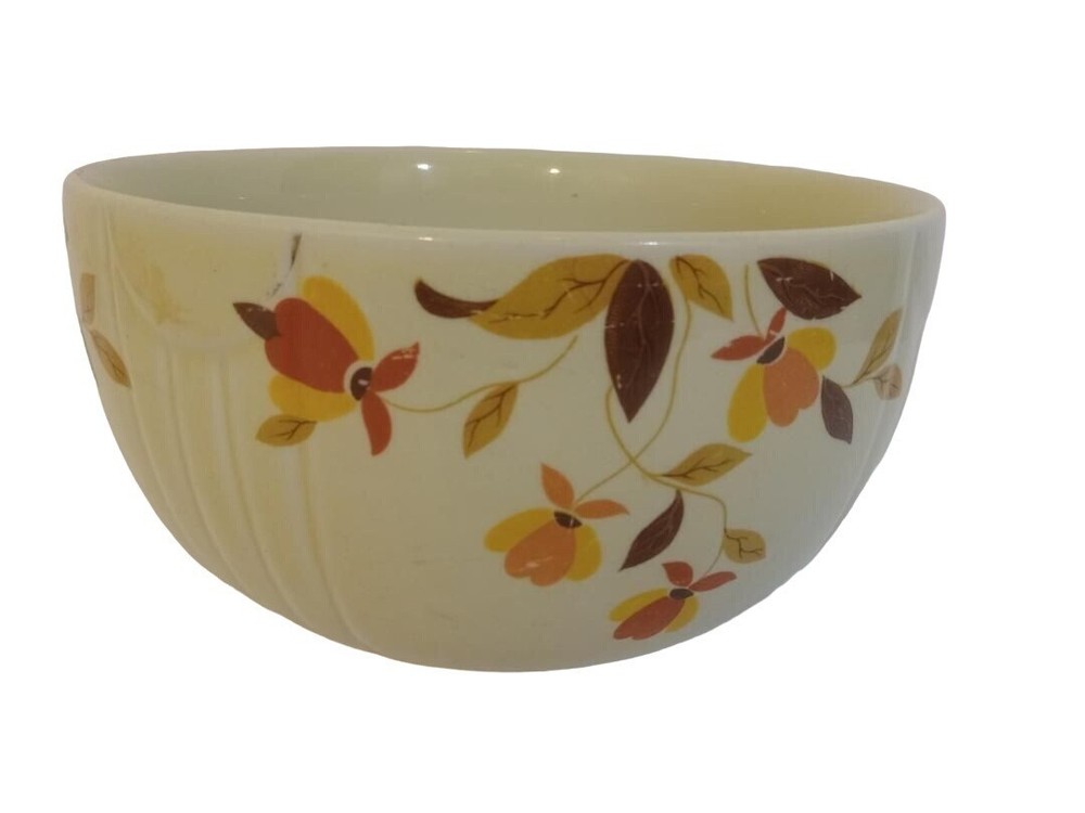 Halls Superior Quality Kitchenware Bowl Mixing Serving Autumn Leaf 8 w x6 H