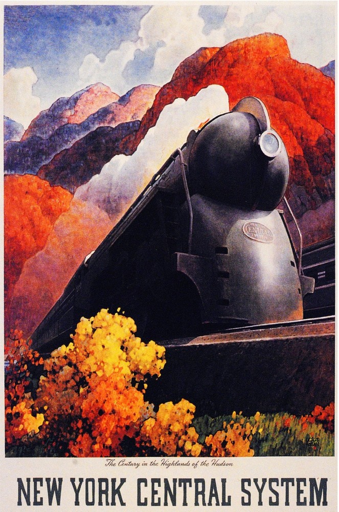 Decoration Poster.Home interior.Room Wall decor.New York Railroad.Train.11029