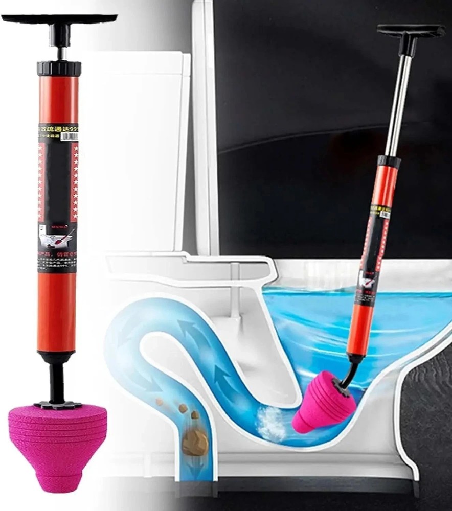 Heavy Duty High Pressure Toilet Unblock Plunger Clog Drain Buster Vacuum Pump