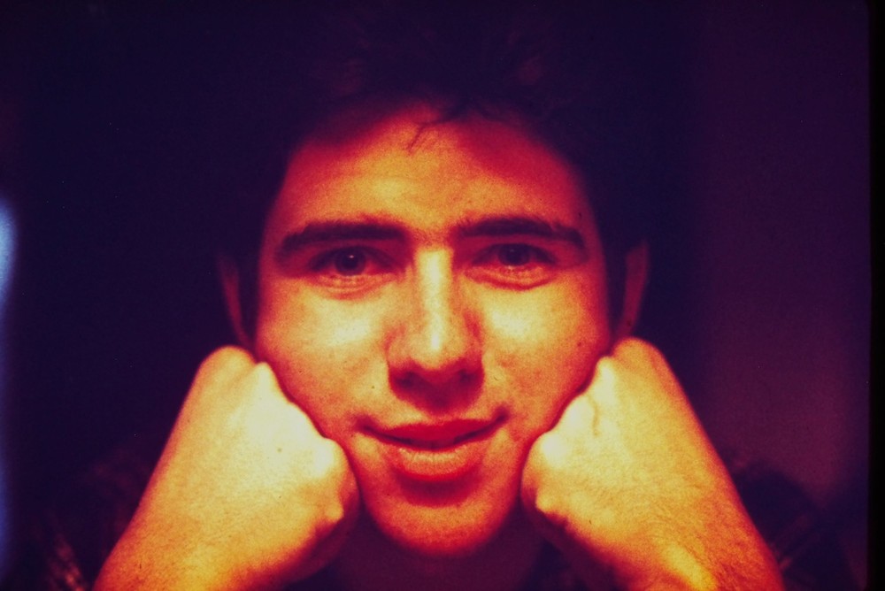 c1970's 35mm Slide Film, Young Man Portrait Dark Hair Smile Color Photo