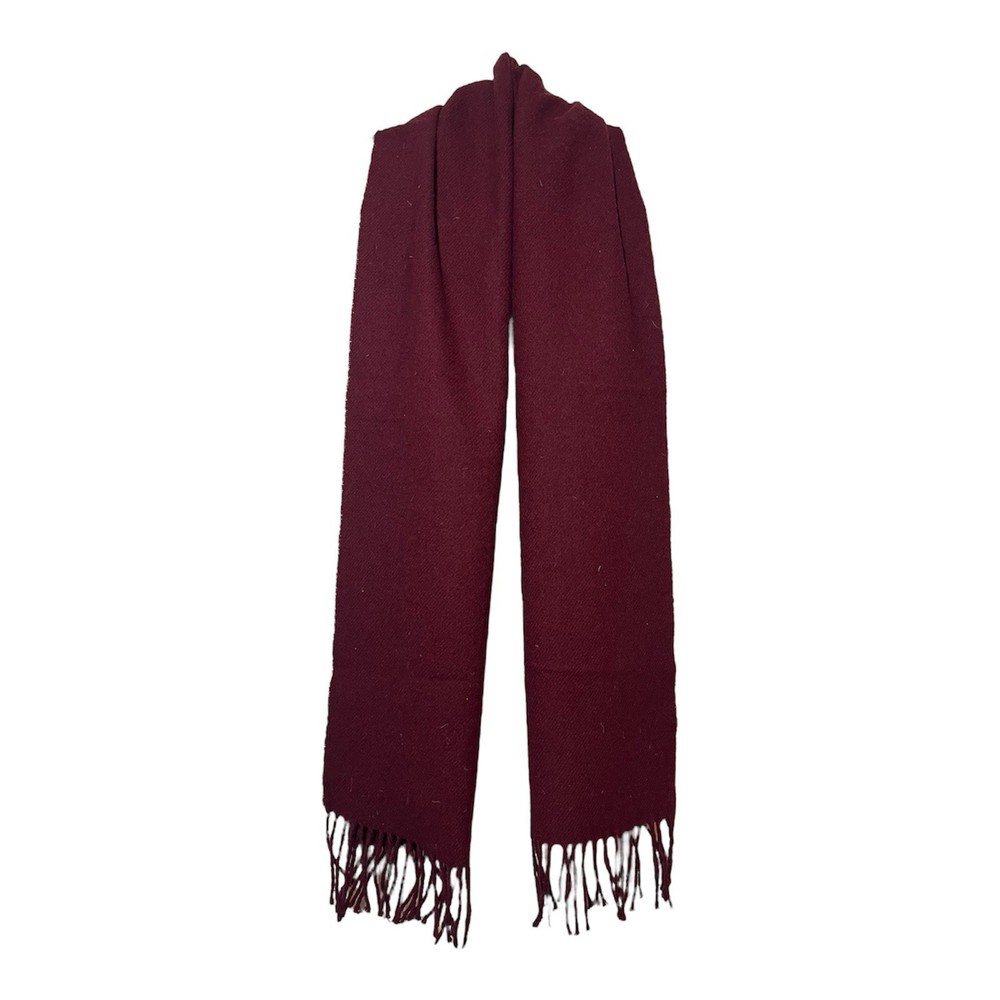 Vintage Tie Rack 100% Lambswool Scarf – Burgundy – Made in England