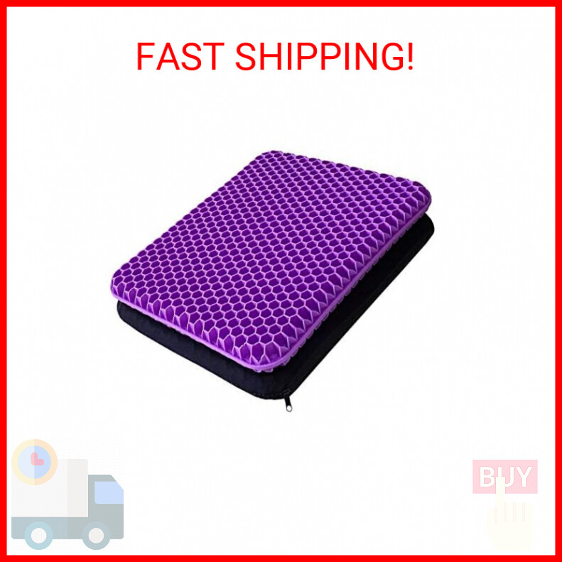 Gel Seat Cushion - Enhanced Double Thick Egg Seat Cushion with Non-Slip Cover -