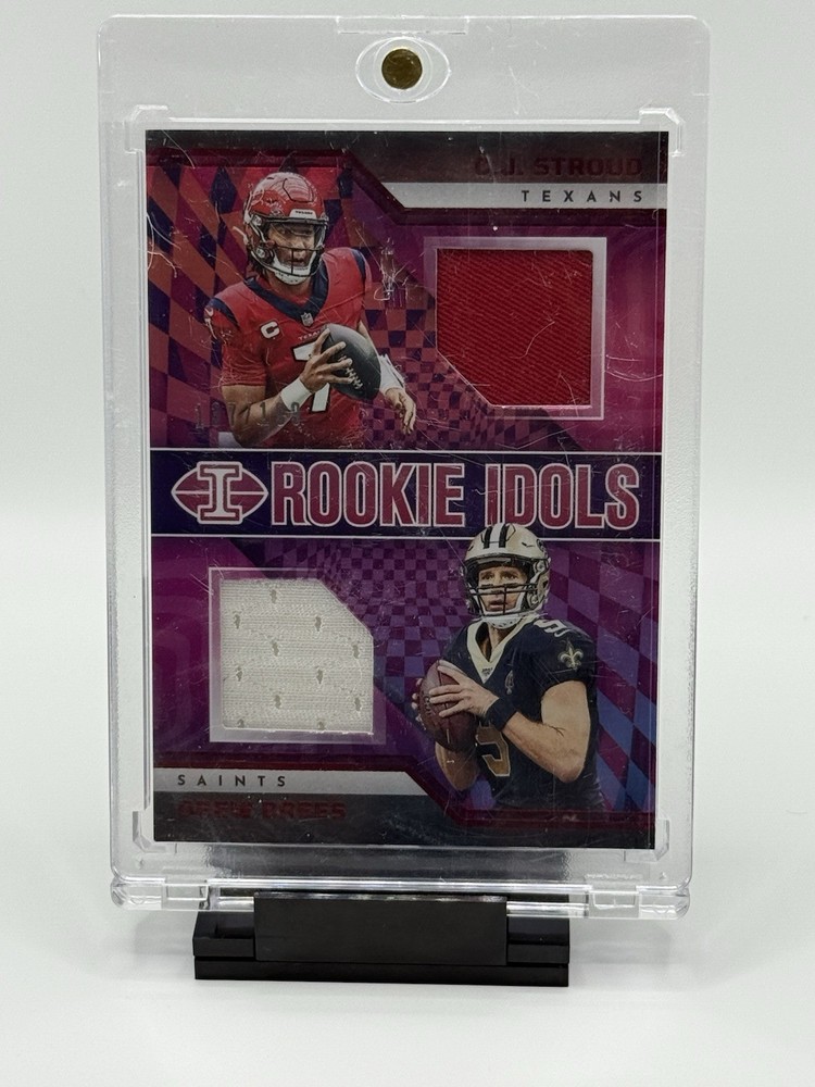 2023 Panini Illusions - Rookie Idols Dual Mem Drew Brees, C.J. Stroud Red /199