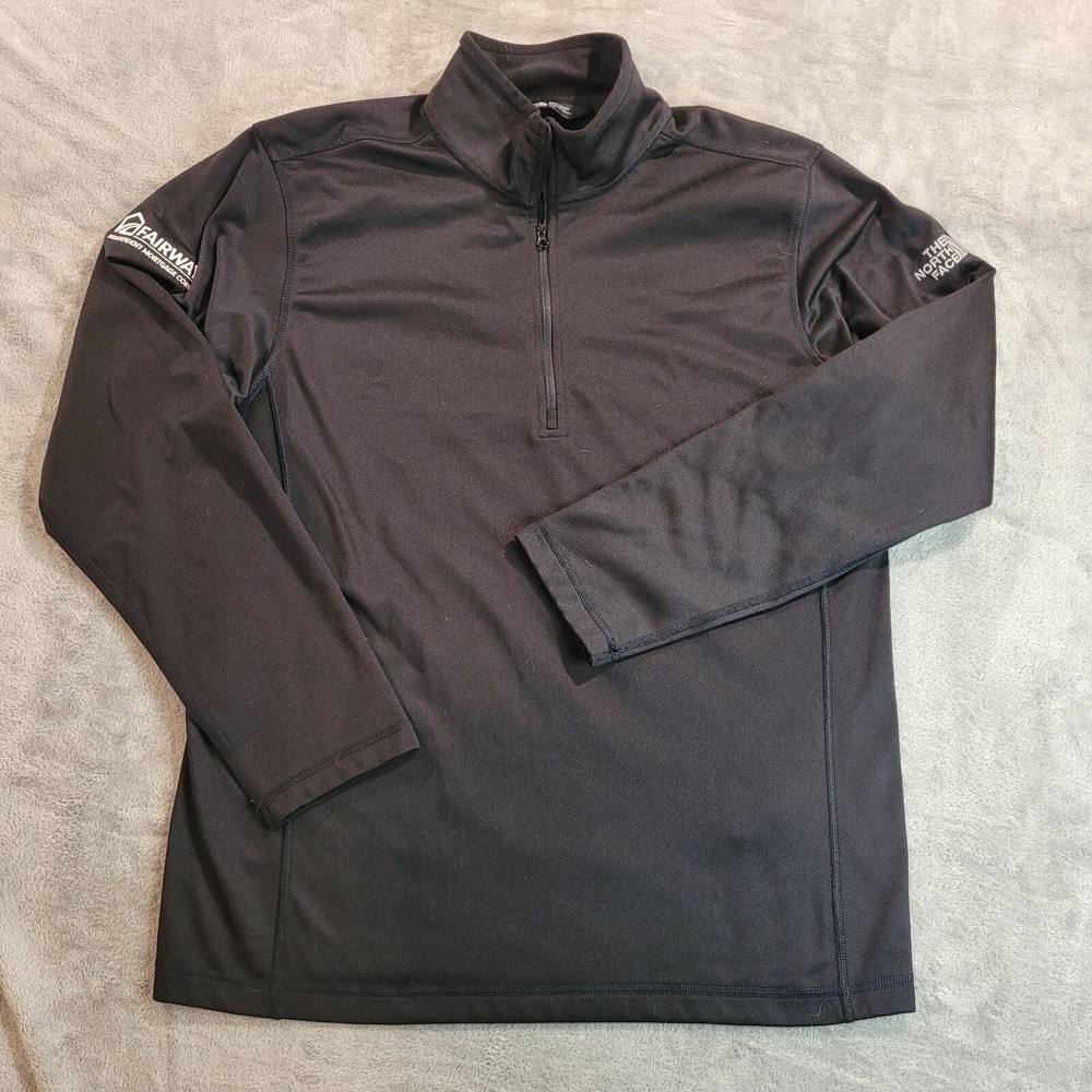 The North Face Quarter Zip Jacket Men's Size Large Mid-layer Fleece Black