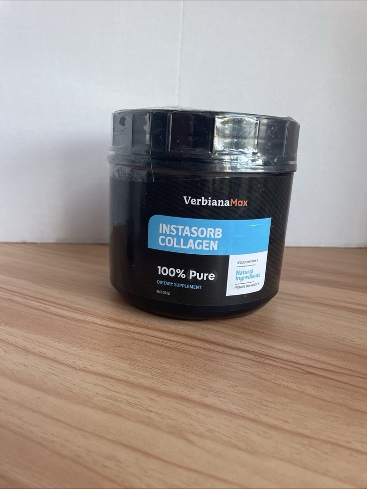 VerbianaMax Instasorb Collagen 454g 16Oz Sealed for Joint Pain Relief & Healthy Skin