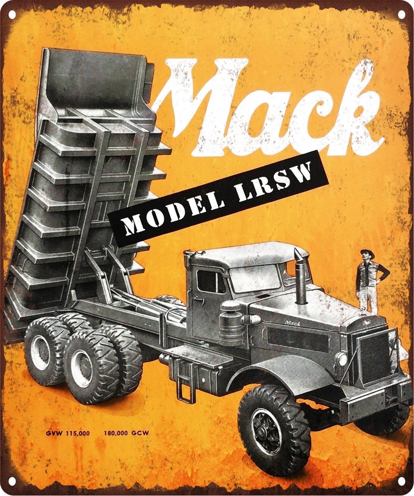 1948 Mack Dump Truck Model LRSW mancave Garage Shop Metal Sign 10x12