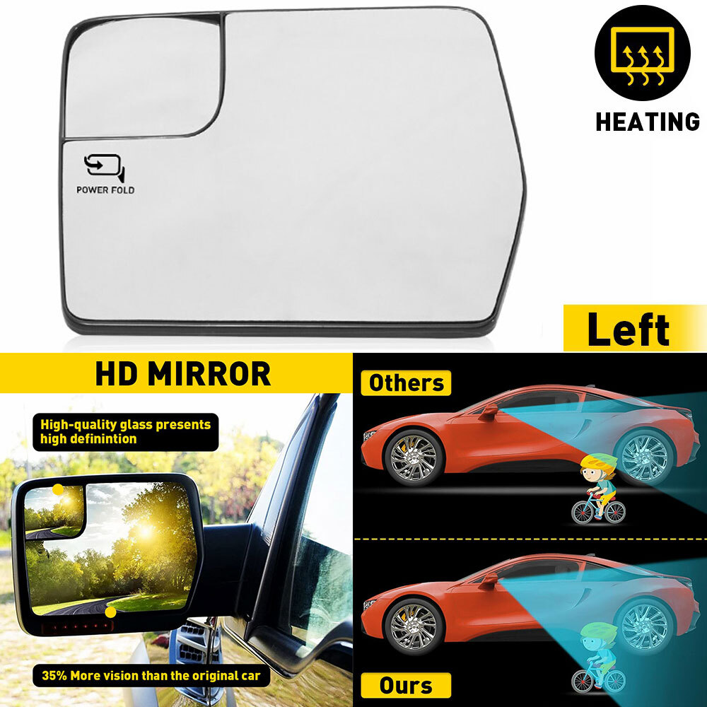 Heated Exterior Mirror Glass for 2011-2014 Ford F150 Pickup Driver Side w/ Base