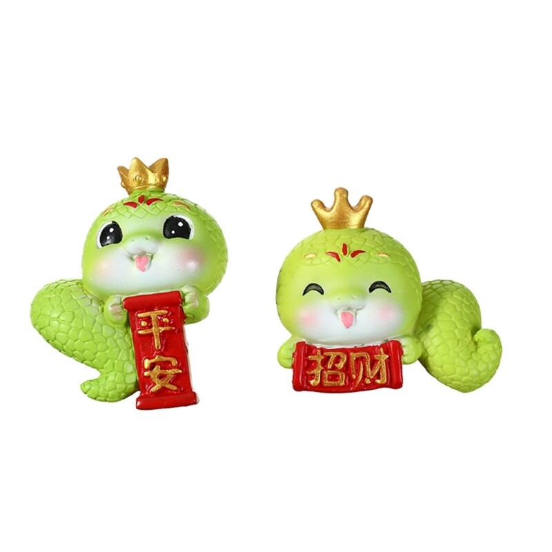 2025 New Years Snake Figurines Statue Handcraft Resins Snake Decoration Fun Desk