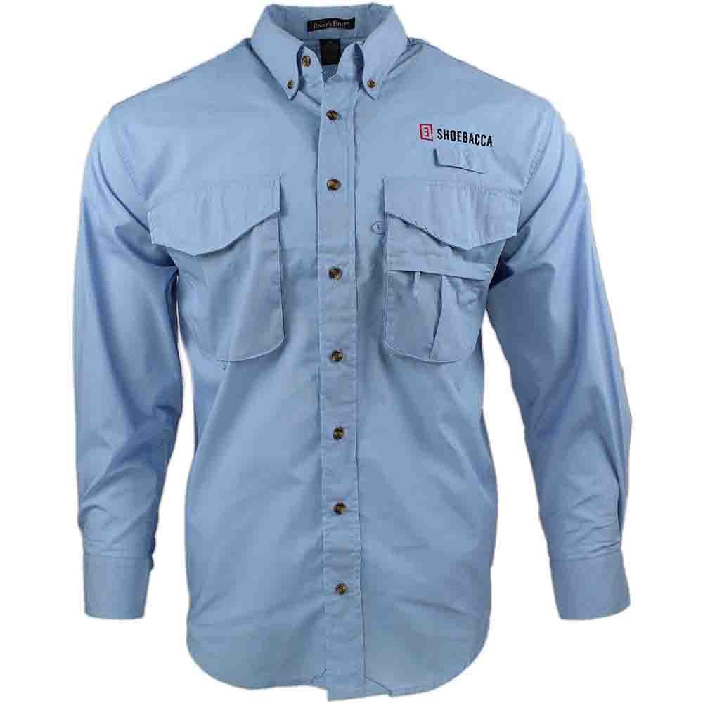 SHOEBACCA Guide Collared Long Sleeve Button Up Shirt Mens Blue Casual Tops 4050-