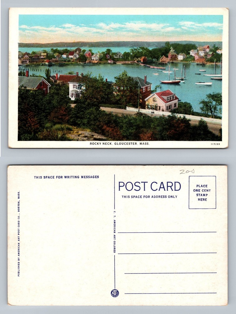 Gloucester, MA-Massachusetts, Rocky Neck Waterfront Sailboats Vintage Postcard