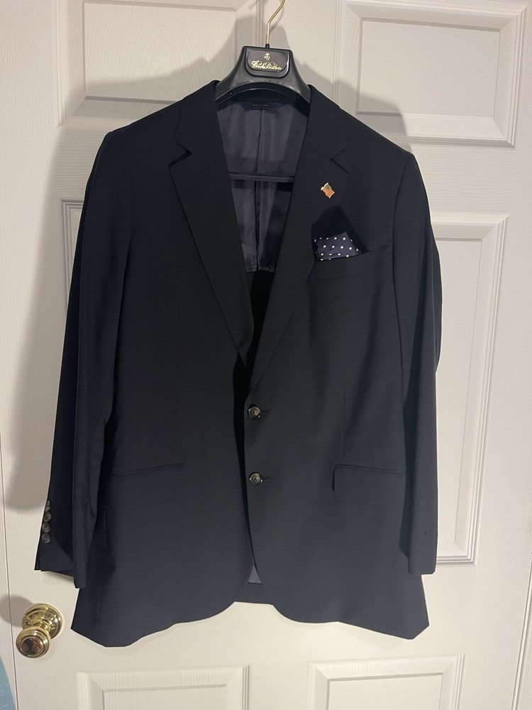 Brooks Brothers Madison Brookscool Navy Suit 44r  W39
