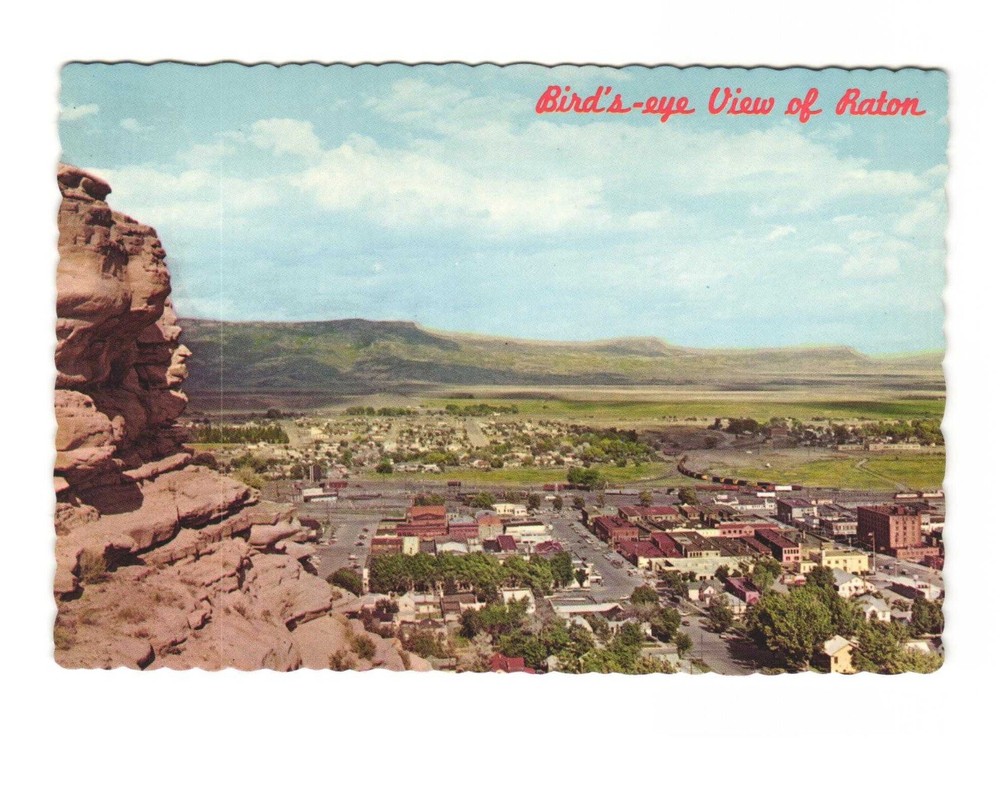 Bird's eye view of Raton Mexico vintage postcard unposted