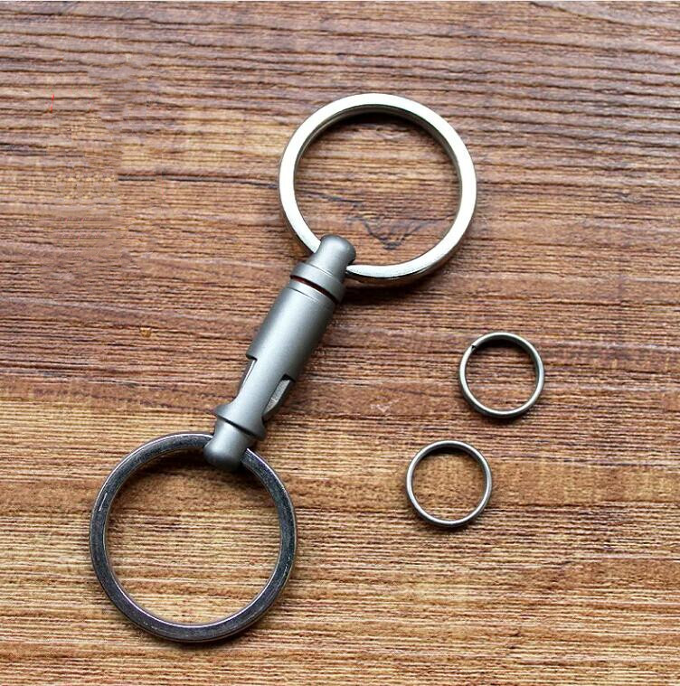 Titanium Alloy Anti-lost Quick Release Hanging Buckle Elastic Keychain Key Ring