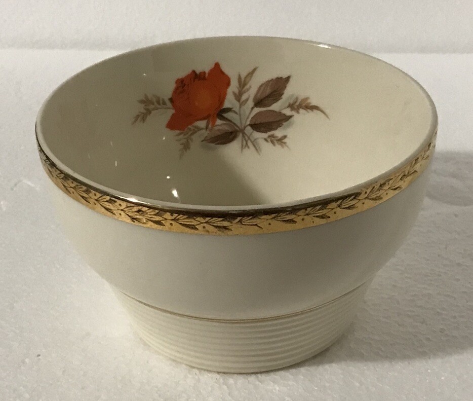 Triumph Bowl by American Limoges Sebring Ohio 4.75x3 Inches 22K Gold Stunning