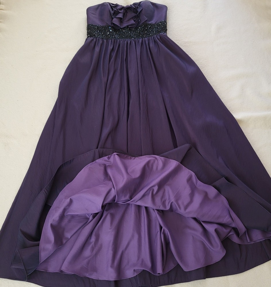 Vintage Strapless Formal Maxi Dress Purple Size 14 Flirt By Maggie Sottero